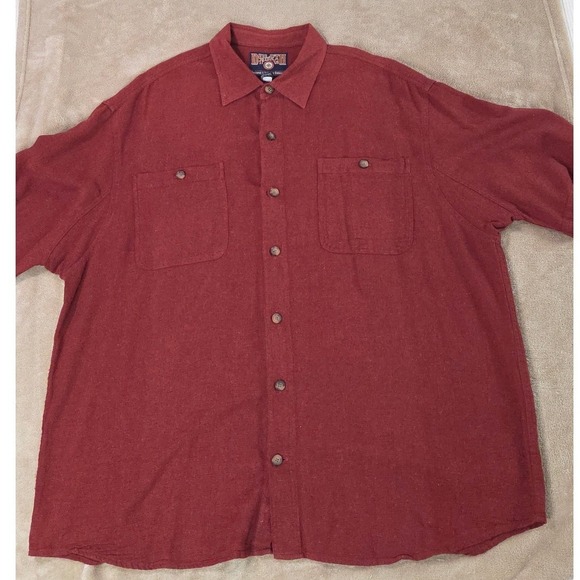 Duluth trading co Shirt men size 2XL maroon hemp cotton blend Short Sleeve EUC - Picture 1 of 6